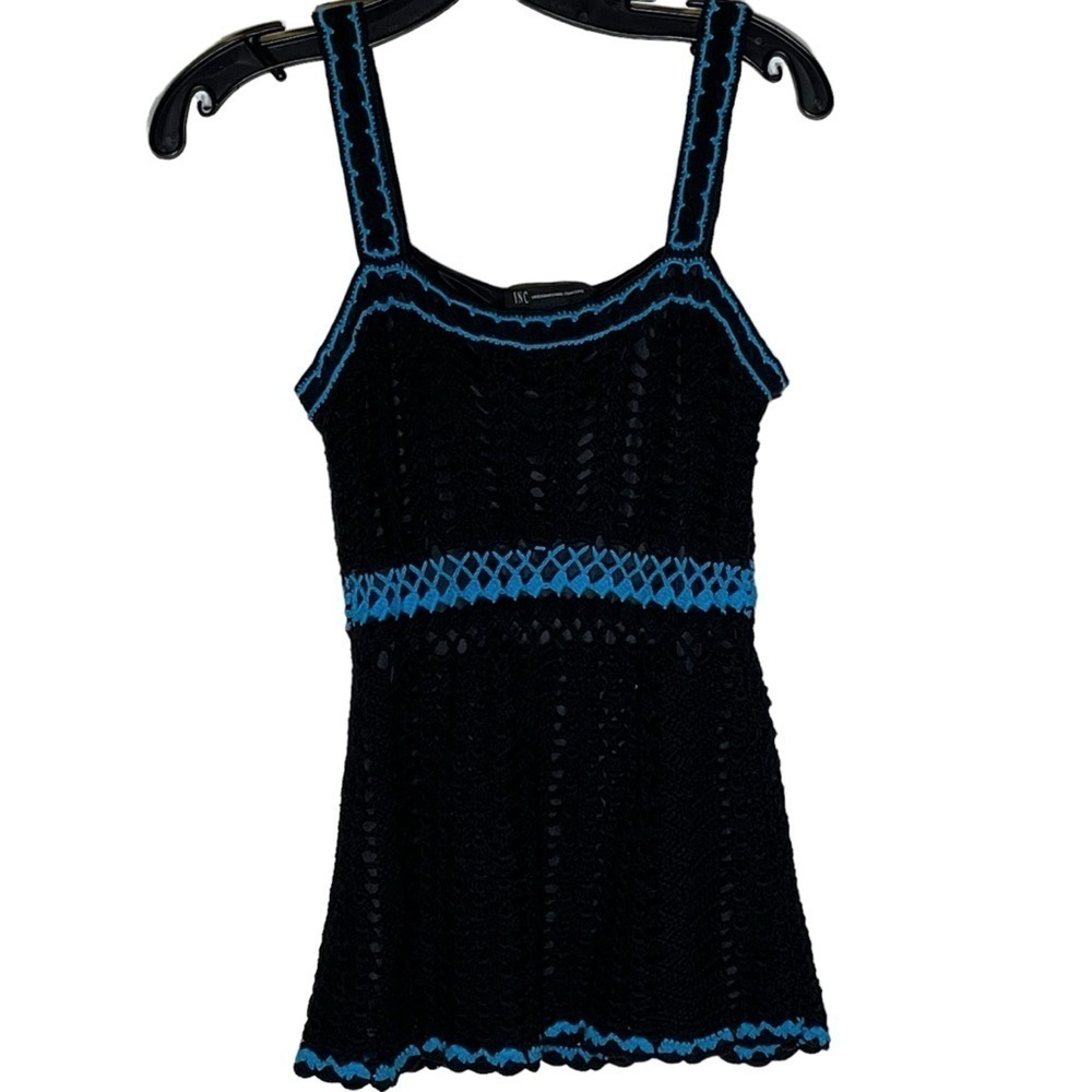 Inc International Concepts Crocheted Y2K Tank Top Lined Cotton Medium, but S-M